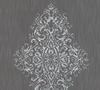 Bricoflor Neobarock Tapete mit Glitzer in Silber Ornament Textiltapete in anthrazit