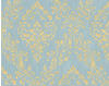 Bricoflor Glitzer Tapete Edel Textil Vliestapete mit Barock Muster in Hellblau Gold