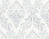 Bricoflor Ornament Tapete Weiß Silber Barock Textiltapete mit Metallic Glitzer