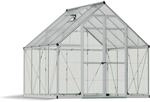 Palram Canopia Balance 8x8 Gew&auml;chshaus Silber 247 x 244 cm klare Seitenw.