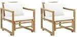 vidaXL Gartenst&uuml;hle 2 Stk mit Polstern und Kissen Bambus 43158