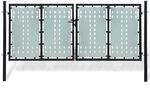 vidaXL Zauntor Einzeltor Schwarz 300x175 cm 141692