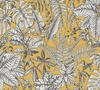 Bricoflor Moderne Monstera Tapete mit Palmenblättern Gelbe Tapete mit Dschungel
