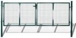 vidaXL Zauntor Stahl 306 x 100 cm Gr&uuml;n 42979