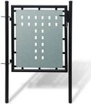 vidaXL Zauntor Einzeltor Schwarz 100x125 cm 141684