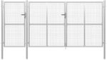 vidaXL Gartentor Stahl 400 x 150 cm Silbern 144349