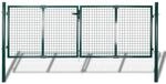 vidaXL Zauntor Stahl 306 x 125 cm Gr&uuml;n 42981