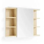 Vicco Badspiegelschrank Aquis Wei&szlig;/Sonoma 79 x 64 cm