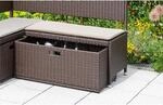 Unterschiebbox Polyrattan 49 x 95 x 40 cm Braun f&uuml;r Garten-Eckbank 3-Sitzer