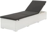 vidaXL Sonnenliege mit Auflage Poly Rattan Wei&szlig; 43951