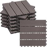 WOLTU WPC Terrassenfliesen Holzoptik Klicksystem 11 St&uuml;ck/1 m&sup2; Coffee