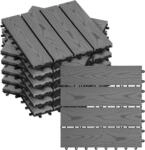 WOLTU WPC Terrassenfliesen Holzoptik Klicksystem 11 St&uuml;ck/1 m&sup2; Hellgrau