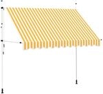 vidaXL Einziehbare Markise Handbetrieben 300 cm Orange/Wei&szlig; Gestreift 43234