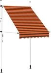 vidaXL Einziehbare Markise Handbetrieben 150 cm Orange und Braun 145835