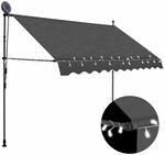 vidaXL Einziehbare Markise Handbetrieben mit LED 300 cm Anthrazit 145866