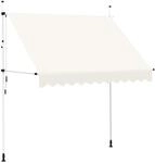 vidaXL Einziehbare Markise Handbetrieben 250 cm Cremewei&szlig; 143695
