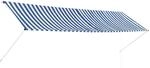 vidaXL Einziehbare Markise 400 x 150 cm Blau und Wei&szlig; 143751