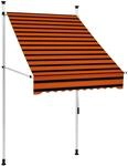 vidaXL Einziehbare Markise Handbetrieben 100 cm Orange und Braun 145834