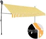 vidaXL Einziehbare Markise Handbetrieben mit LED 350 cm Wei&szlig; Orange 145860