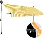 vidaXL Einziehbare Markise Handbetrieben mit LED 400 cm Wei&szlig; Orange 145861