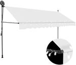 vidaXL Einziehbare Markise Handbetrieben mit LED 400 cm Creme 145875