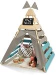 MUDDY BUDDY Outdoor Tipi Dreamer Natur Warmgrau Petrolblau