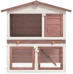 vidaXL Kaninchenstall 3 T&uuml;ren Braun Holz