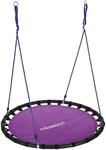 Relaxdays Nestschaukel Stahl Lila H&ouml;henverstellbar &oslash; 120 cm 3,6 kg