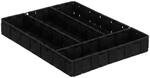 Relaxdays Besteckkasten Kunststoff Schwarz 4 F&auml;cher 4,5 cm x 26 cm x 36 cm 350 g