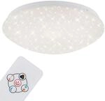Brilo LED Deckenleuchte Moon RGB+W Dimmbar Fernbedienung 26 cm Wei&szlig;