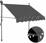 vidaXL Einziehbare Markise Handbetrieben mit LED 150 cm Anthrazit 145863