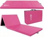 eyepower Gymnastikmatte Klappbar 180 x 60 x 5 cm Pink Schwarz