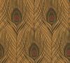 Bricoflor Goldene Tapete mit Pfauenfeder Elegante Feder Tapete Ideal für Wohnzimmer