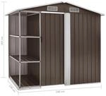 vidaXL Gartenhaus mit Regal Braun 205x130x183 cm Eisen 661716