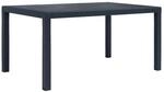 vidaXL Gartentisch Anthrazit 150x90x72 cm Kunststoff Rattan-Optik 45605
