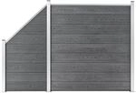 vidaXL WPC Zaun-Set 1 Quadrat + 1 Schr&auml;ge 273x186 cm Grau 3054431