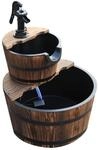 Outsunny Kaskadenbrunnen Tannenholz Dunkelbraun L44,5 x B44,5 x H58,5 cm