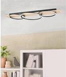 Eglo LED Deckenleuchte Boyal Schwarz-Braun 3 x 12 W