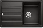 Blanco Einbausp&uuml;le Granit Schwarz mit Abtropffl&auml;che Reversibel