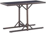 vidaXL Gartentisch Braun 110x53x72 cm Glas und Poly Rattan 46453