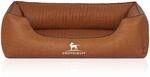 Knuffelwuff Hundebett Chesapeake Orthop&auml;disch Kunstleder M-L 85 x 63cm Rusty