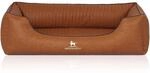 Knuffelwuff Hundebett Chesapeake Orthop&auml;disch Kunstleder XL 105 x 75cm Rusty