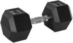 HOMCOM Hexagon Gummi-Hantel Griff Ger&auml;ndelt Gewichte Metall Gummi Schwarz 1x20Kg