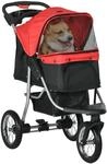 PawHut Hundewagen Stahl 600D Oxford-Gewebe Rot 109,5L x 54,5B x 106,5H cm