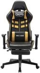 vidaXL Gaming-Stuhl mit Fu&szlig;st&uuml;tze Schwarz und Golden Kunstleder Modell 1