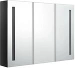 vidaXL LED-Spiegelschrank f&uuml;rs Bad 89x14x62 cm Gl&auml;nzend Schwarz 326526