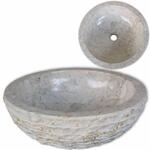 vidaXL Waschbecken Marmor 40 cm Creme 242673