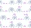Bricoflor Elefanten Tapete in Weiß Babyzimmer Tapete mit Tieren in Rosa und Hellgrau