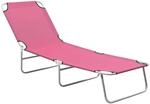 vidaXL Klappbare Sonnenliege Stahl und Stoff Rosa