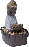 Dobar Zimmerbrunnen Buddha Lotusbl&uuml;te in Steinoptik mit Deko-Steinen